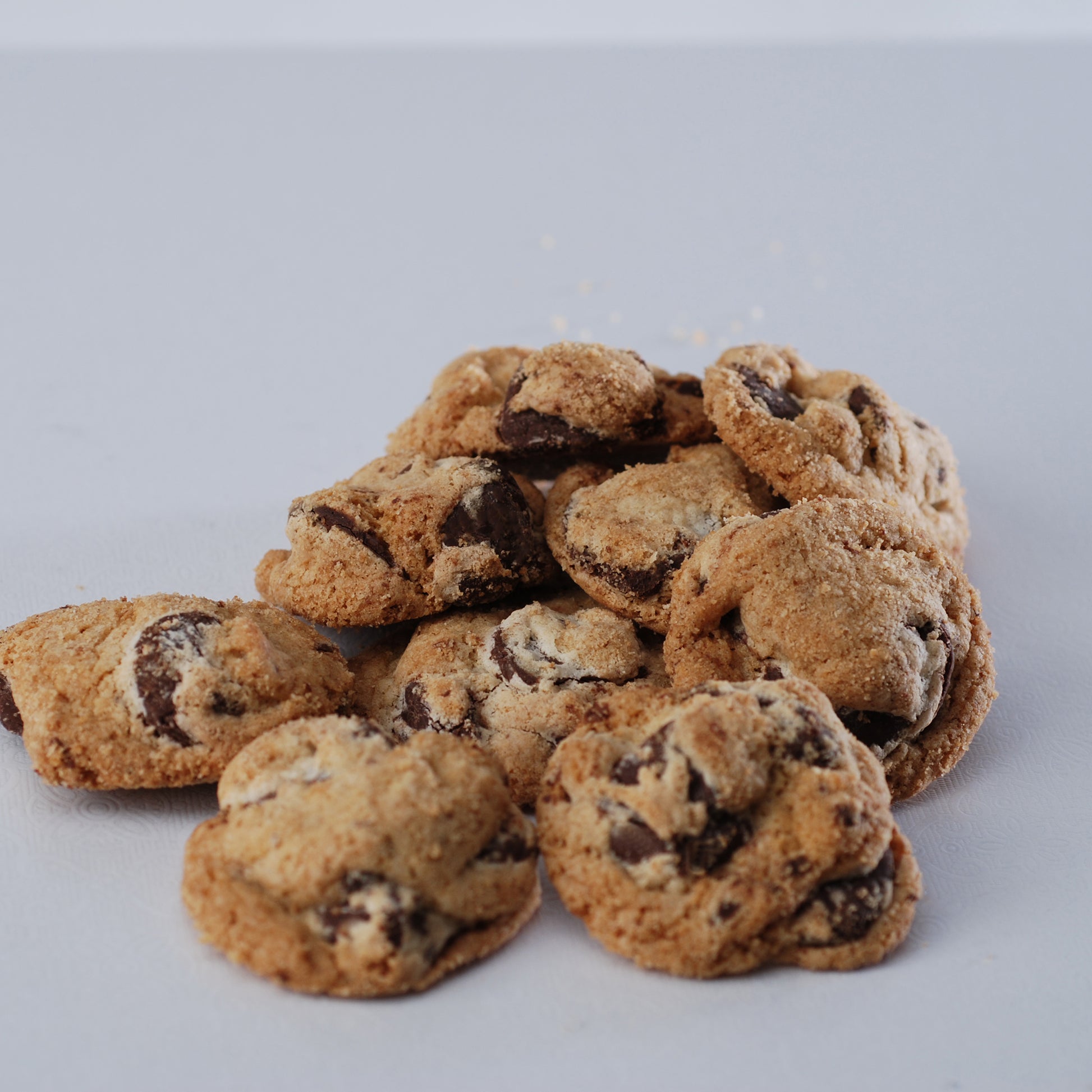 crispy chocolate chunk bite size cookies