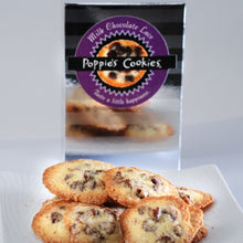 Load image into Gallery viewer, crispy milk chocolate lace pecan cookies in elegant silver boxes 

