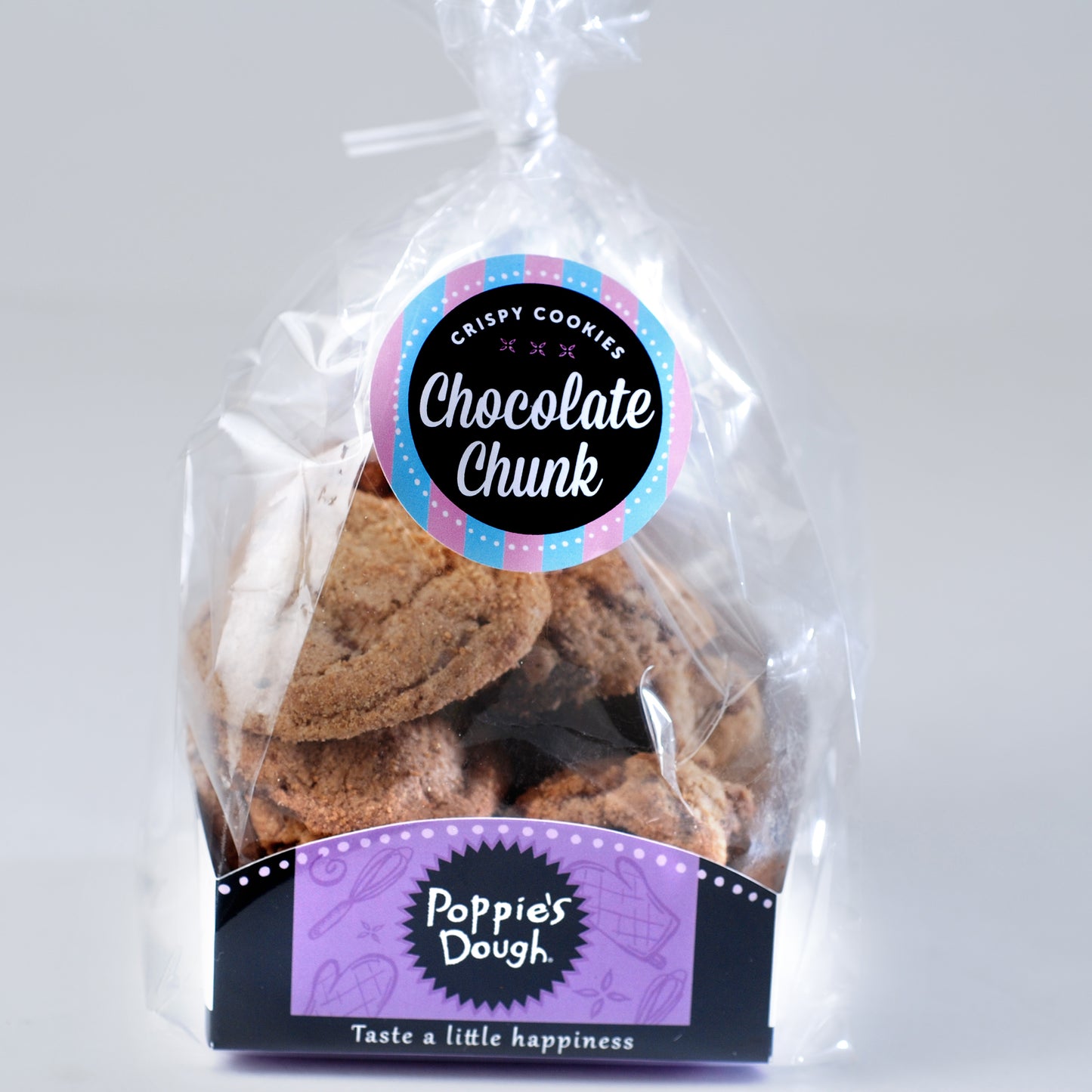 crispy chocolate chunk bite size cookie packs