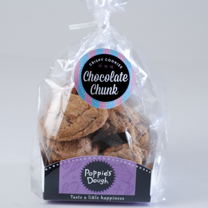 Chocolate Chunk Crispy Cookie Package (5 Pack) - Poppie's Dough