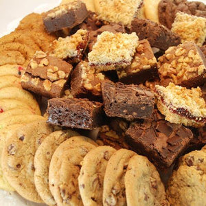 75 pieces of fresh baked gourmet cookies, brownies and bars