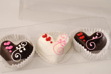 Load image into Gallery viewer, Fudge Chocolate Brownie Hearts Decorated
