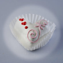 Load image into Gallery viewer, white chocolate heart brownie decorated
