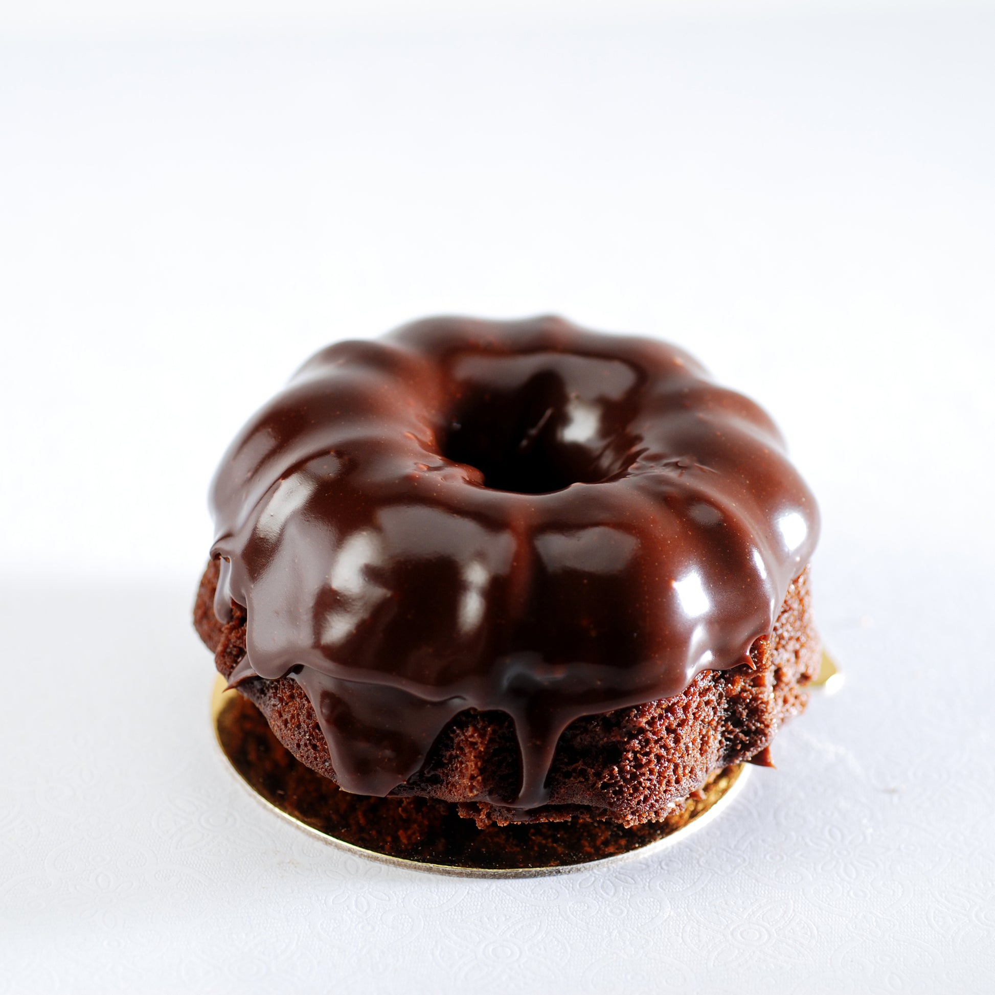 individual chocolate  ganache bundt cake