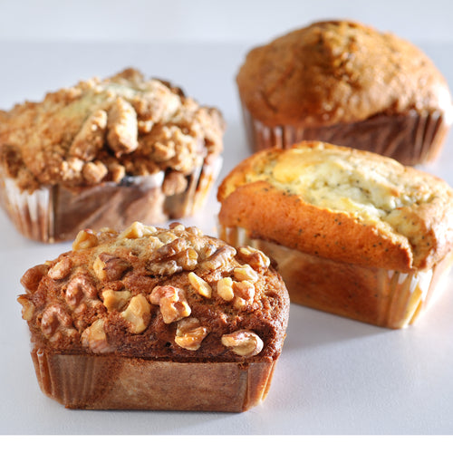 gourmet best 6 mini loafs banana walnut, blueberry, carrot, lemon poppy