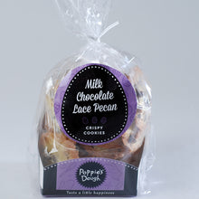 Load image into Gallery viewer, milk chocolate lace pecan mini crispy cookiies
