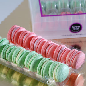 french macaron assortment box of 12 cookies, 2 flavors