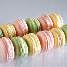 Load image into Gallery viewer, Raspberry Lemon Pistachio macaron sampler 12 piece
