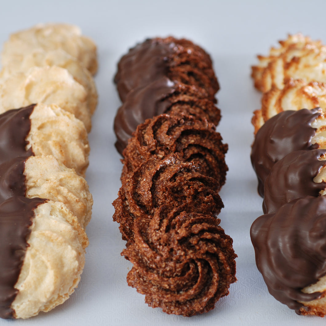 almond coconut chocolate dipped macaroons