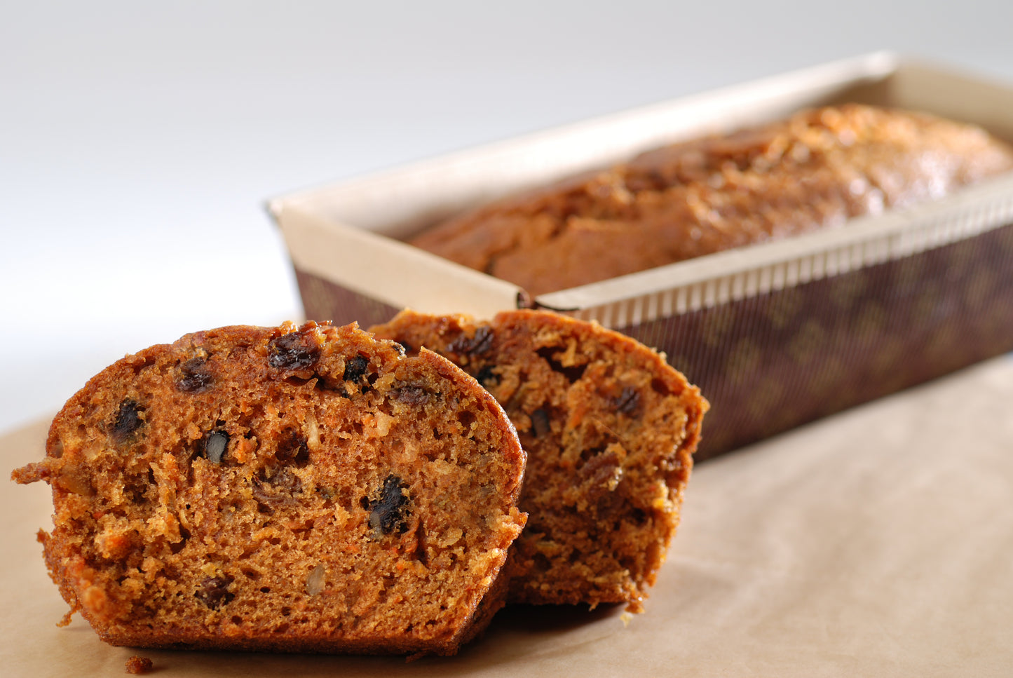 gourmet carrot cake raisin walnut loaf