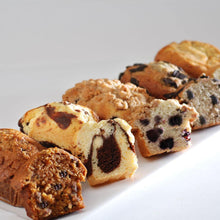 Load image into Gallery viewer, carrot cake, marble, blueberry and banana chocolate mini loafs

