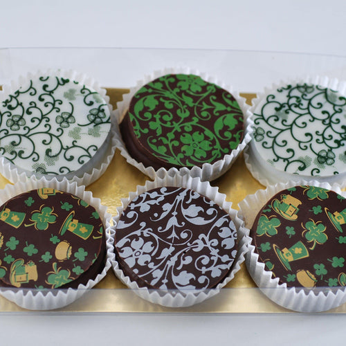St Patrick's Day cookie gift are chocolate coated