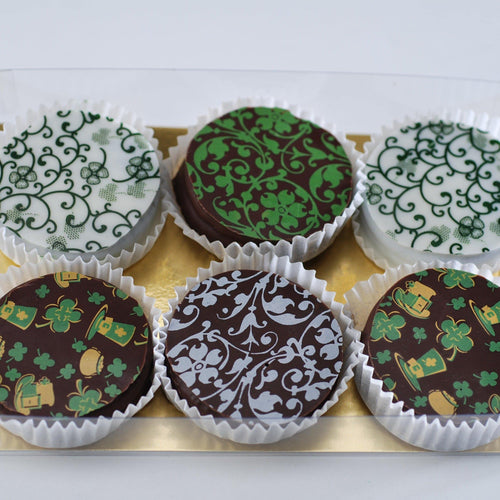 St Patrick's Day cookie gift are chocolate coated