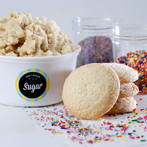 sugar cookie dough with sprinkles & sugar