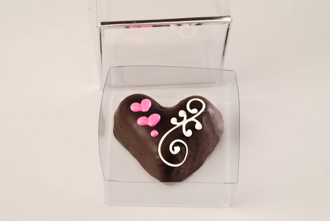 Fudge Chocolate Brownie Hearts Decorated