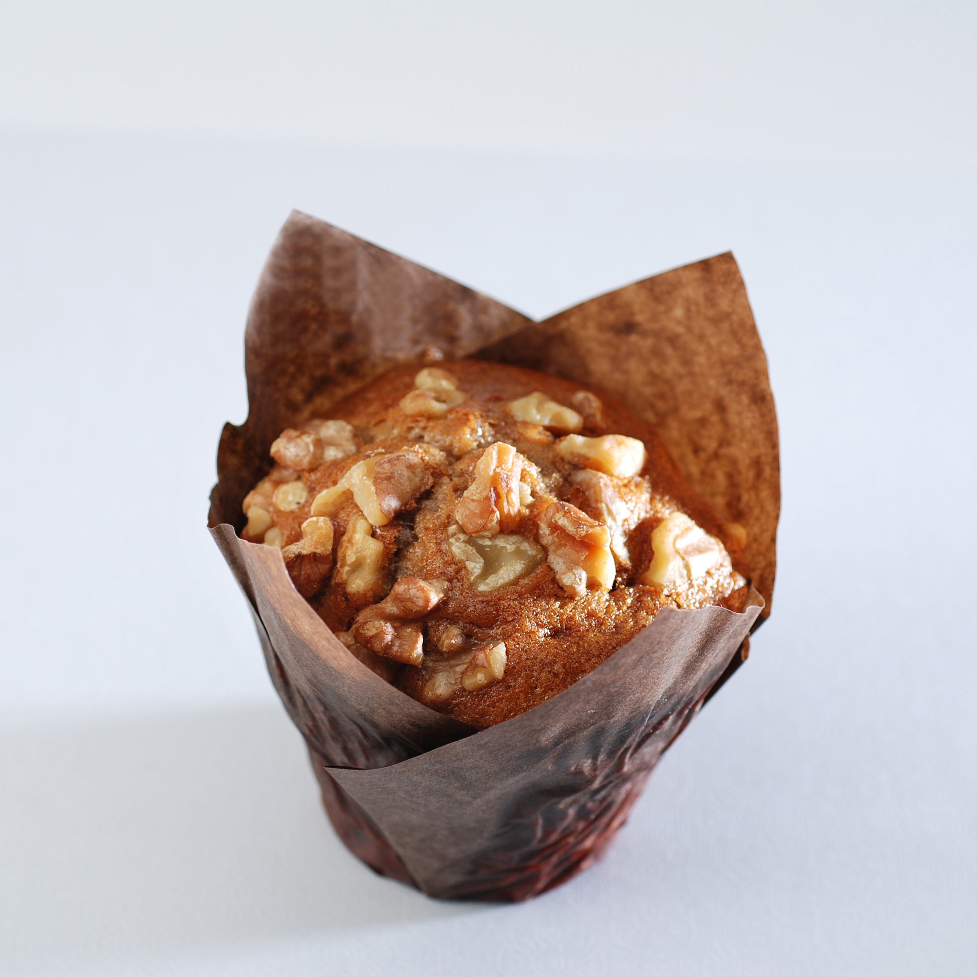 vegan gourmet banana walnut muffin