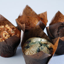 Load image into Gallery viewer, vegan gourmet muffins blueberry, carrot, banana and chocolate
