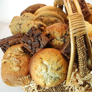 Fresh Baked Muffin, Cookie, Brownie, and Scone Basket (19 Pieces) - Poppie's Dough